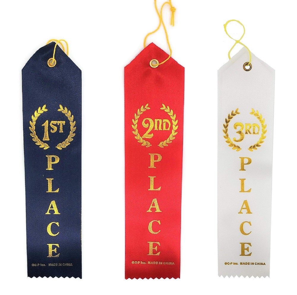1st 2nd 3rd Place Winner Award Ribbons 36-Pack Navy Red White