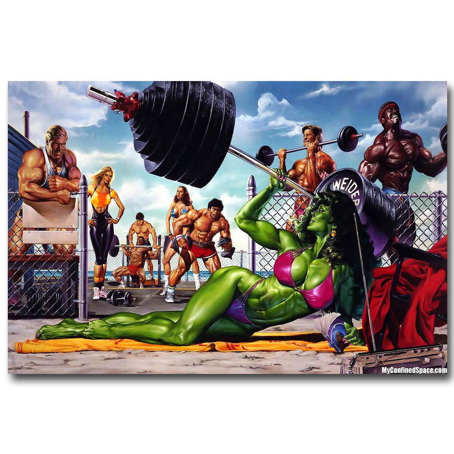 She-Hulk Superhero Bodybuilding Fitness Wall Art Poster Print 75615 US