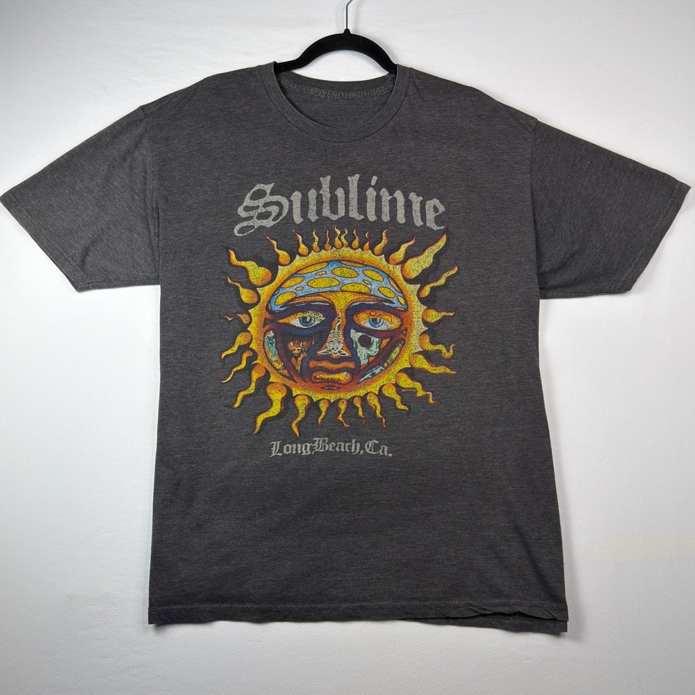 Sublime Sun Face Long Beach California Graphic T Shirt XL Gray Band Concert Rock