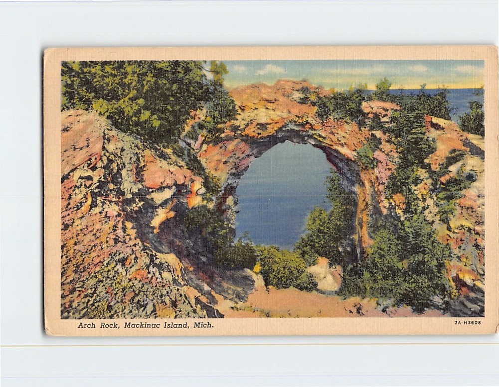 Postcard Arch Rock Mackinac Island Michigan USA