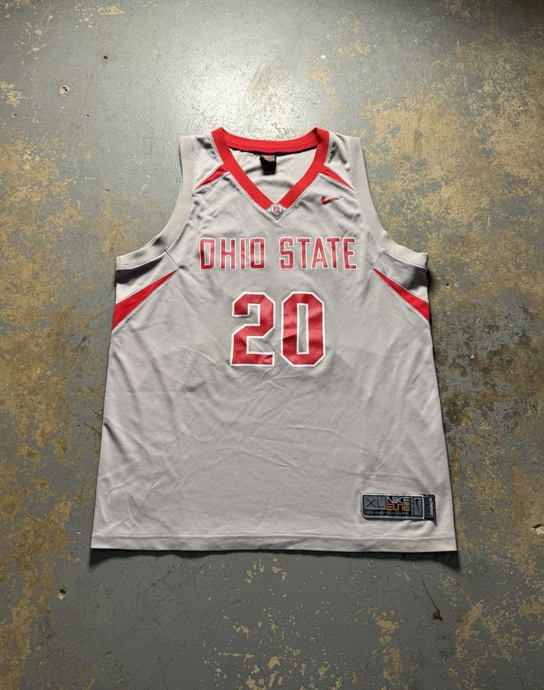 Vintage Ohio State Buckeyes Nike Elite Gray Basketball Jersey-Size XL