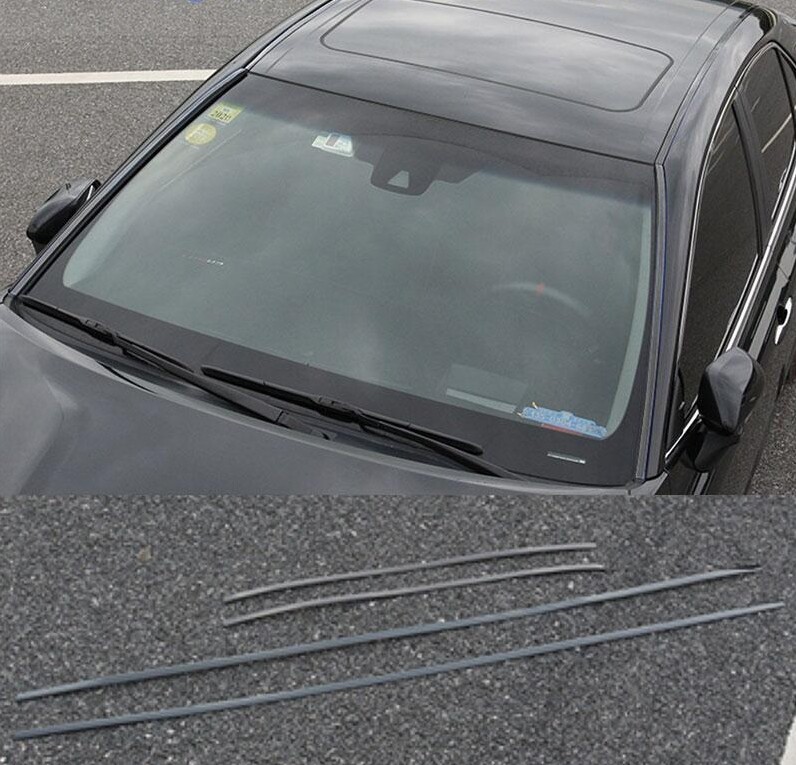 For Toyota Camry 2018-24 Black Titanium Front Window+Top Roof Sill Molding Strip