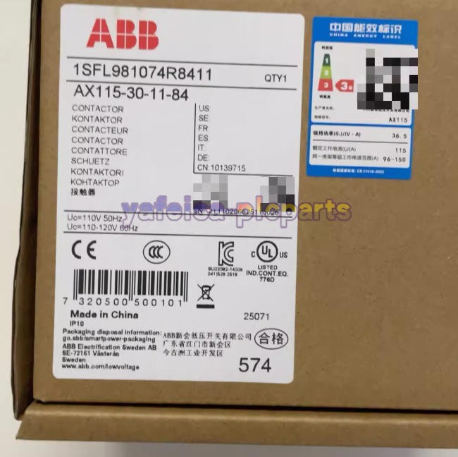 1PCS New ABB AX115-30-11-84 AC110V Contactor 1SFL981074R8411