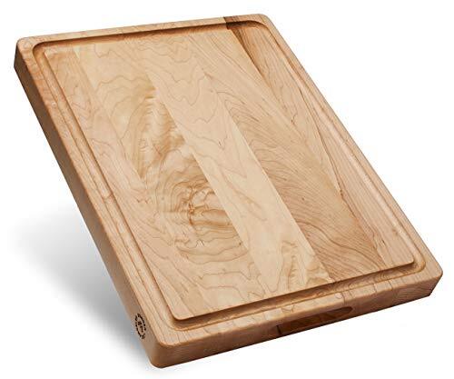 , Made in USA, Large Thick Maple Wood Cutting Board with Juice Groove, Sorting