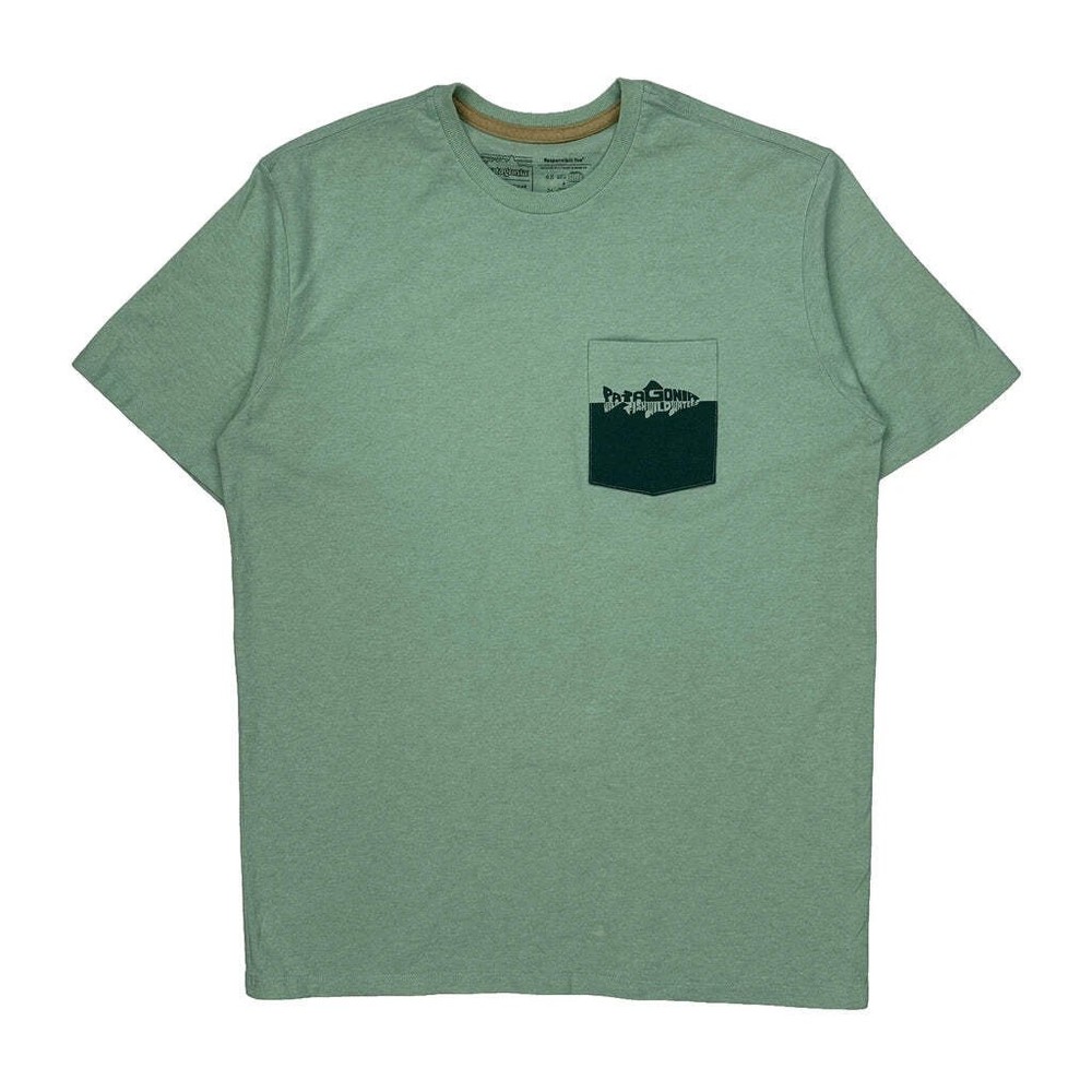 Straightline Fly Shop Patagonia Graphic T-Shirt - Small Green Cotton