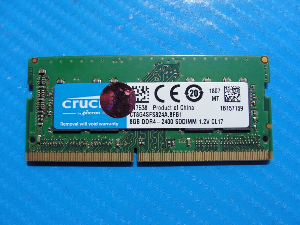 Upgrade Lenovo T480s with Micron 8GB 1Rx8 PC4-2400T SO-DIMM RAM MTA8ATF1G64HZ-2G3B1