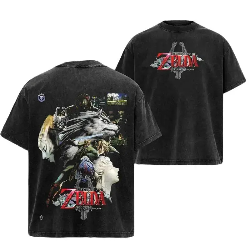 The Legend of Zelda Twilight Princess Vintage Washed Graphic Tee - Oversized Ret