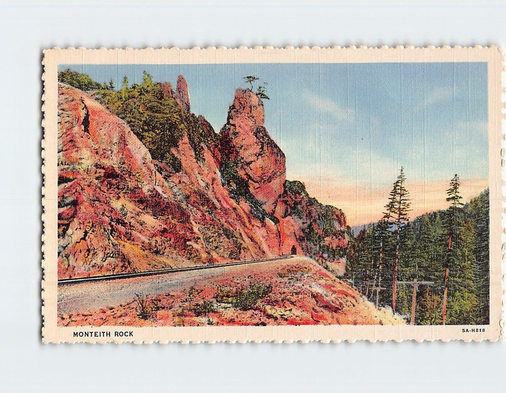 Postcard Monteith Rock Oregon USA