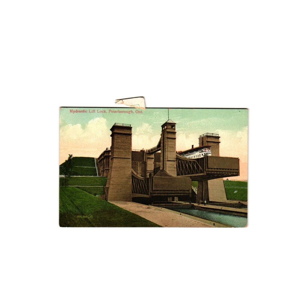 Antique Hydraulic Lift Lock Peterborough Ontario Canada Postcard Valentine Sons