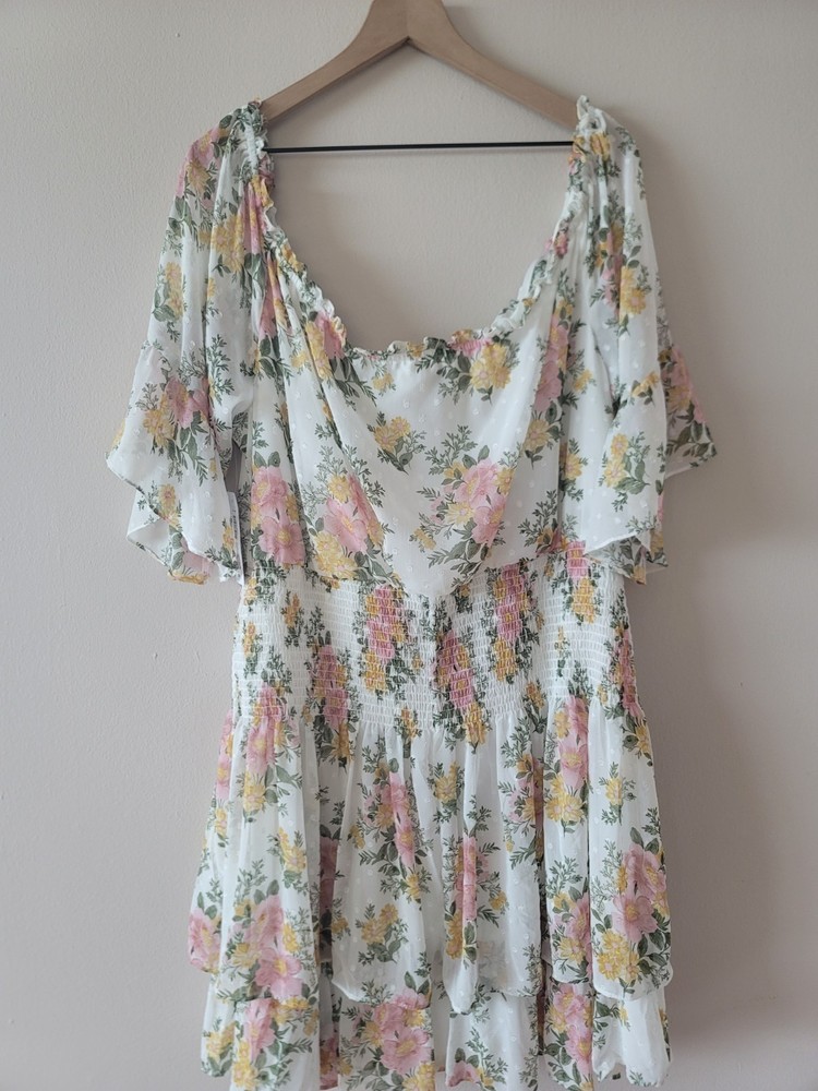 Premier Floral Off-Shoulder Mini Dress NWT Sz 24w