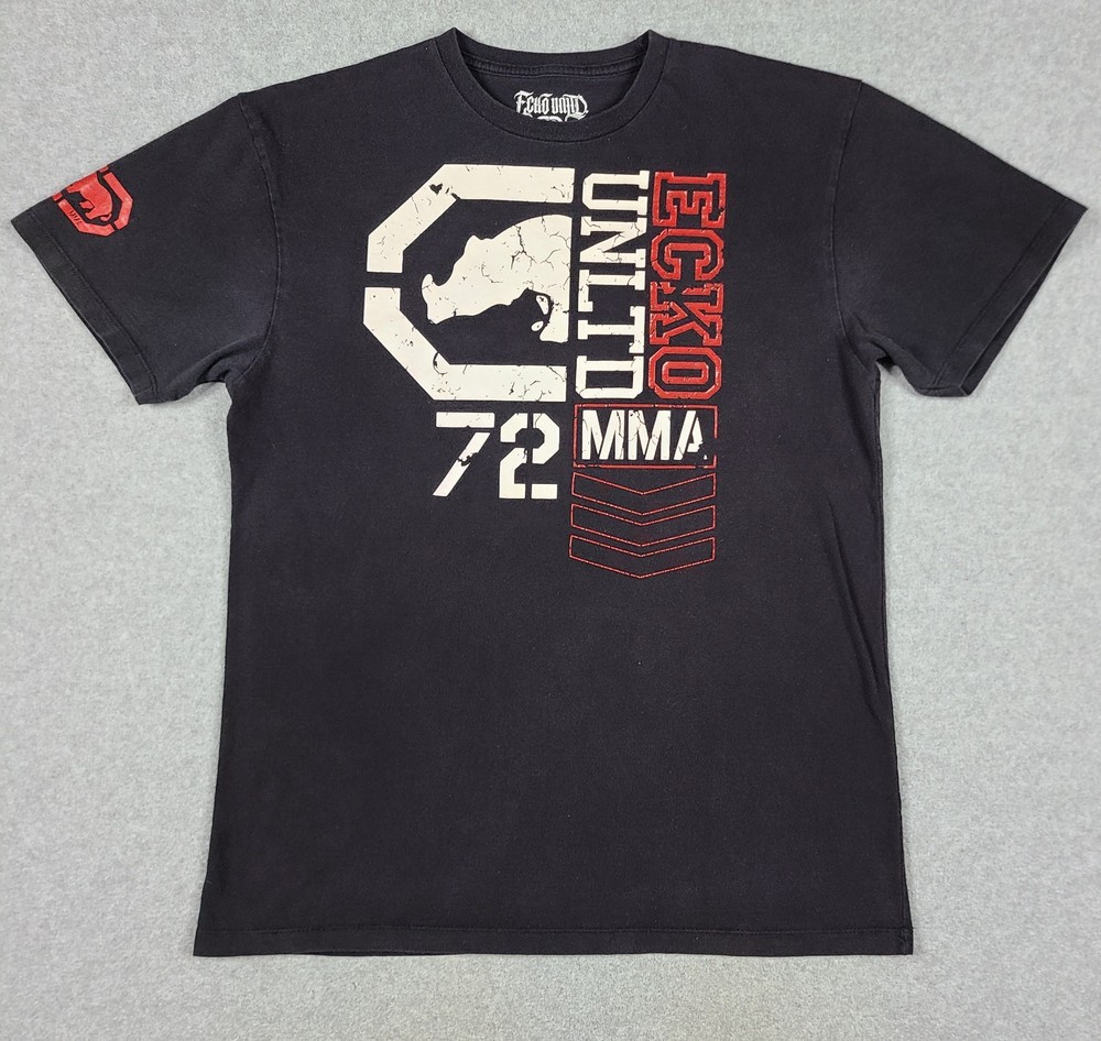 Vintage Ecko Unltd MMA Rhino T-Shirt Size L Black Y2K Grunge