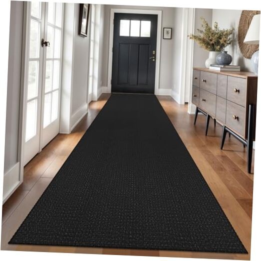 3x14 Ft Washable Non Slip Braided Runner Rug for Hallways