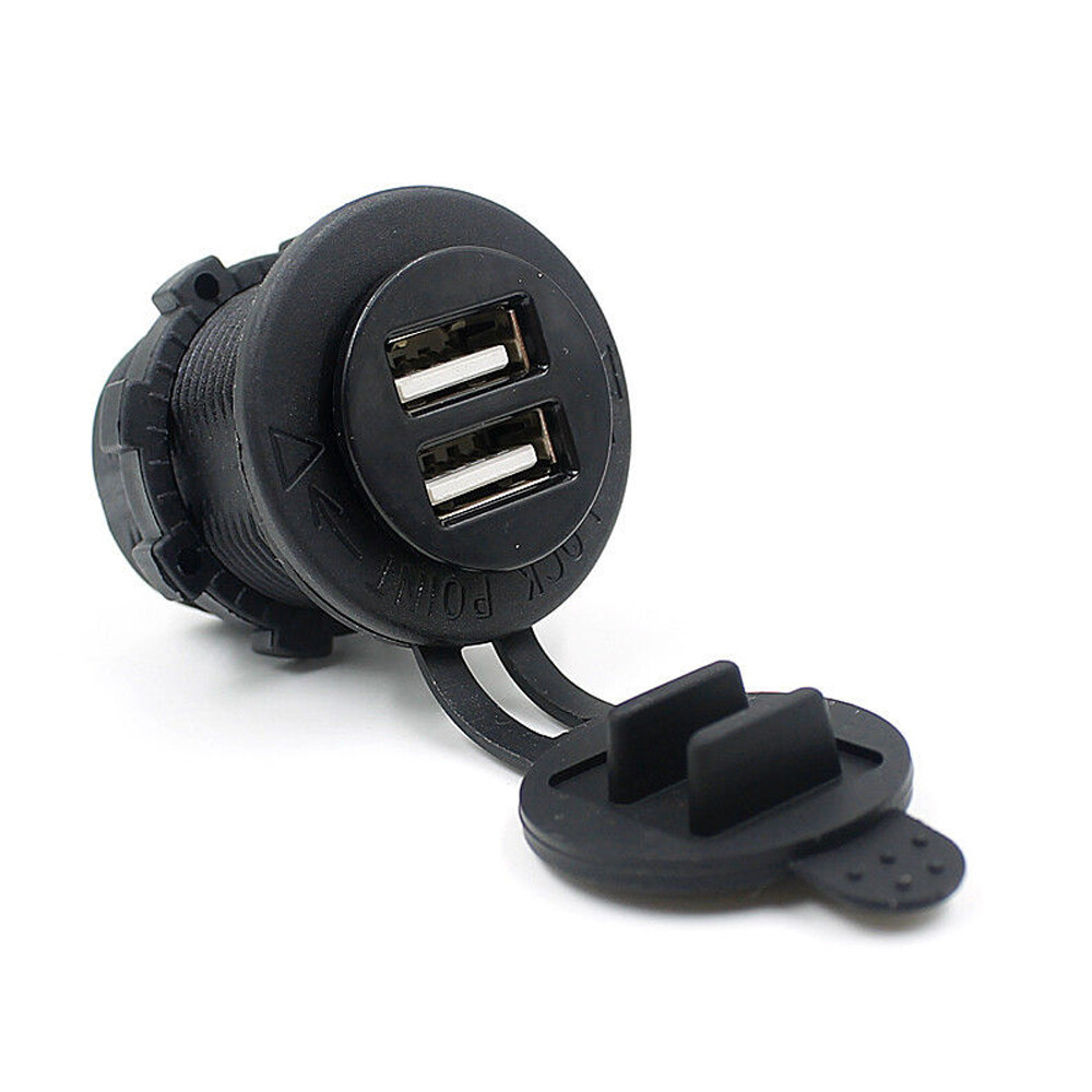 Car Parts Dual USB Cigarette Lighter Socket Charger Power Outlet Plug Adapter