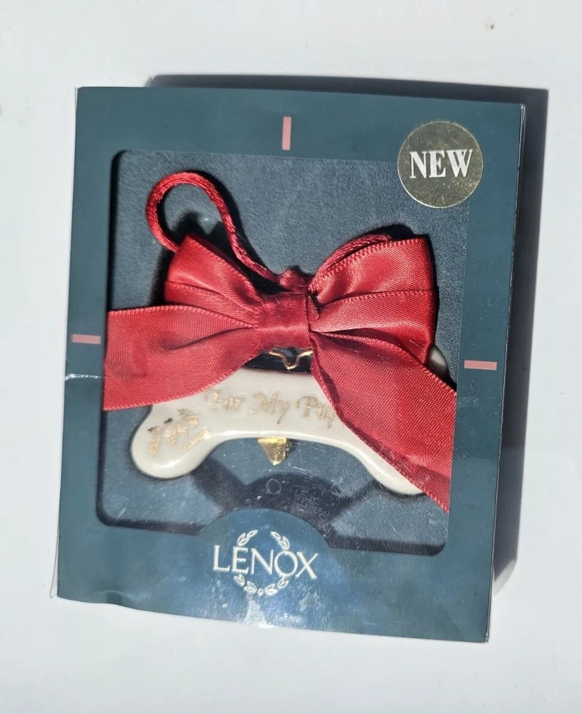 Lenox For My Puppy Gold Accent Christmas Ornament In Original Box-image