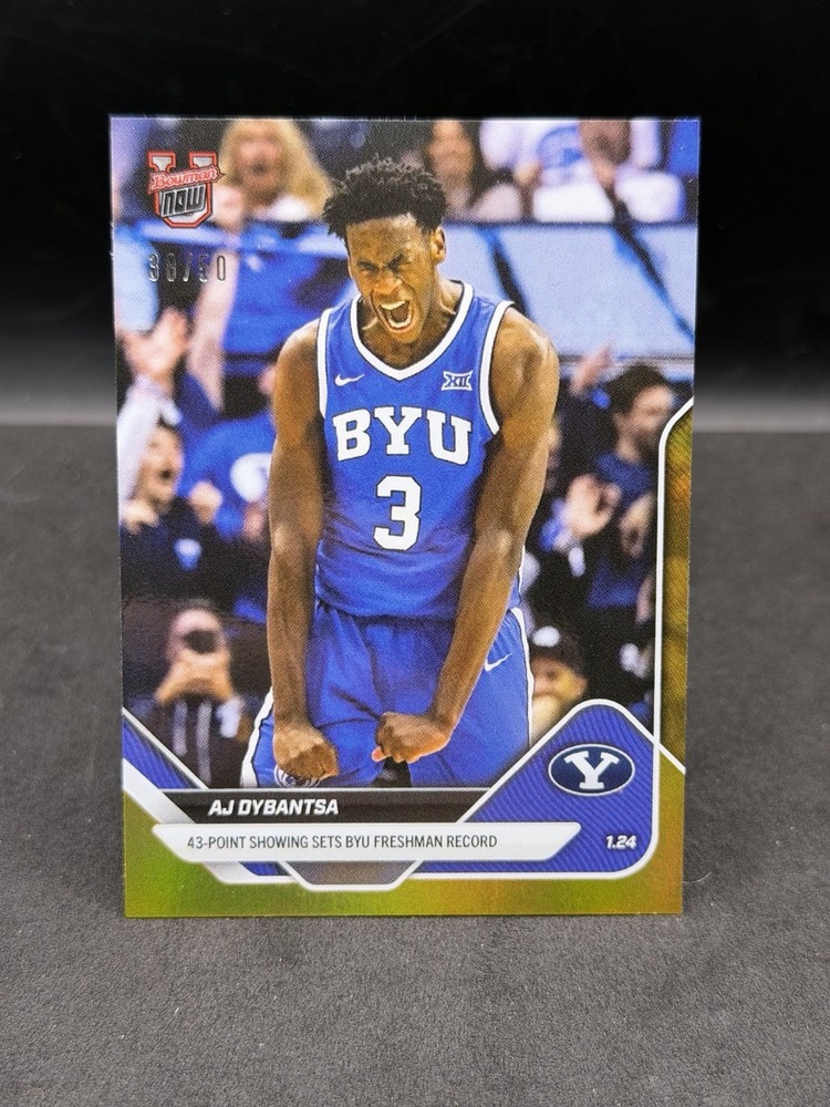 2025-26 Topps Bowman U Now #58 AJ Dybantsa BYU GOLD Parallel /50