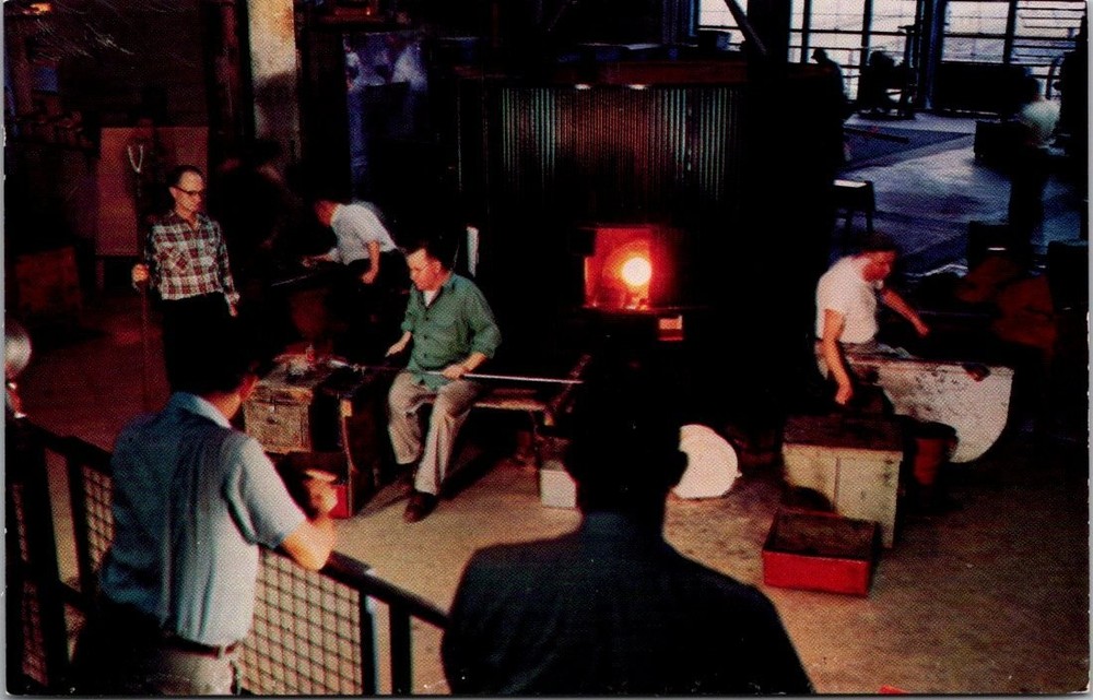 1958 Steuben Glass Factory Corning NY Postcard Dexter Press
