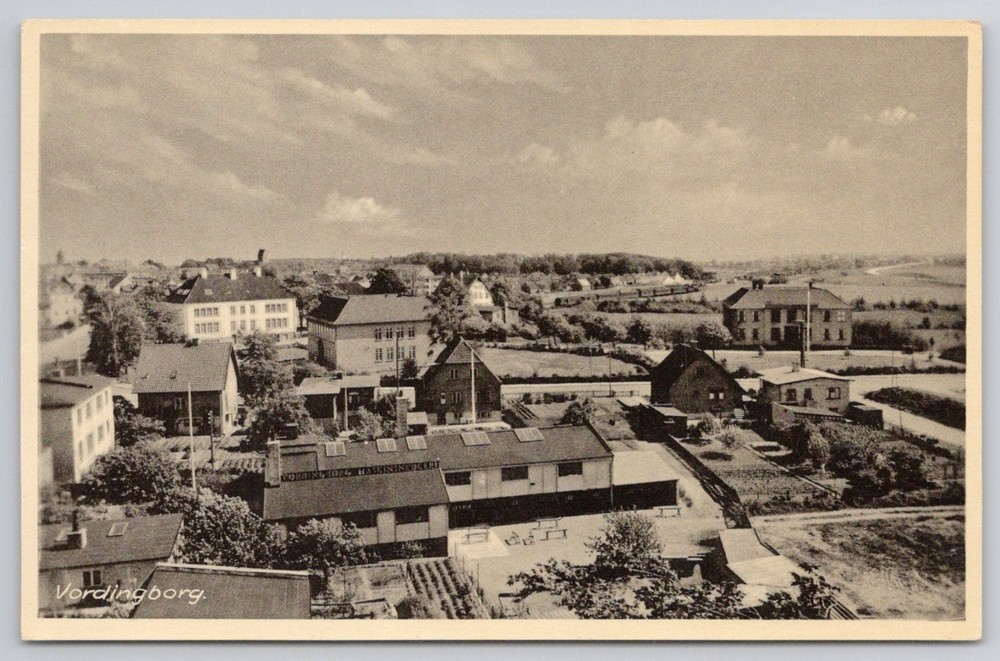 Vordingborg Denmark Margarine Factory Aerial View Vintage Postcard O.P.O.