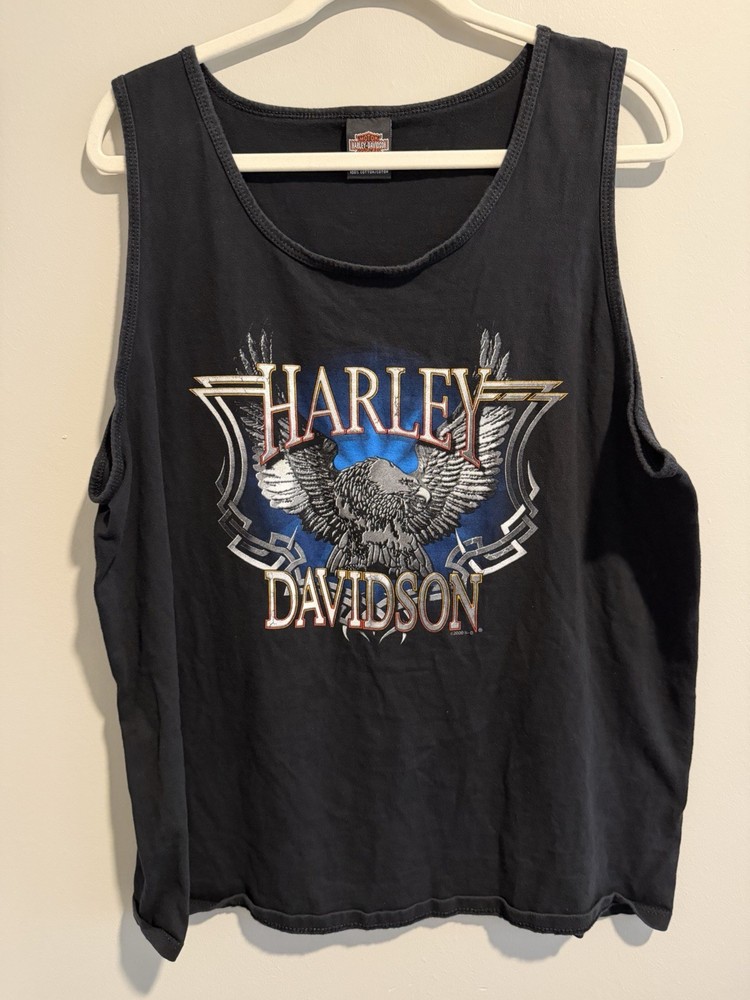 Vintage Y2K Harley Davidson Eagle Tank Top Size XL Made In USA