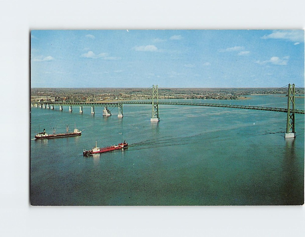 Postcard Aerial View of Seaway Skyway Ontario-New York North America