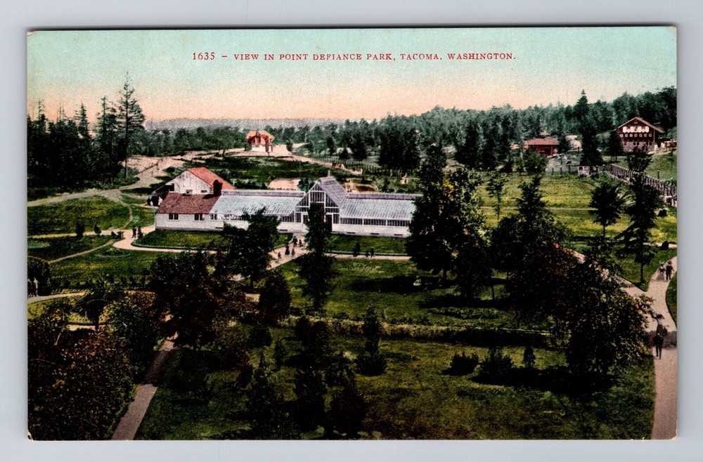 Tacoma WA-Washington, Aerial Of Point Defiance Park, Antique, Vintage Postcard