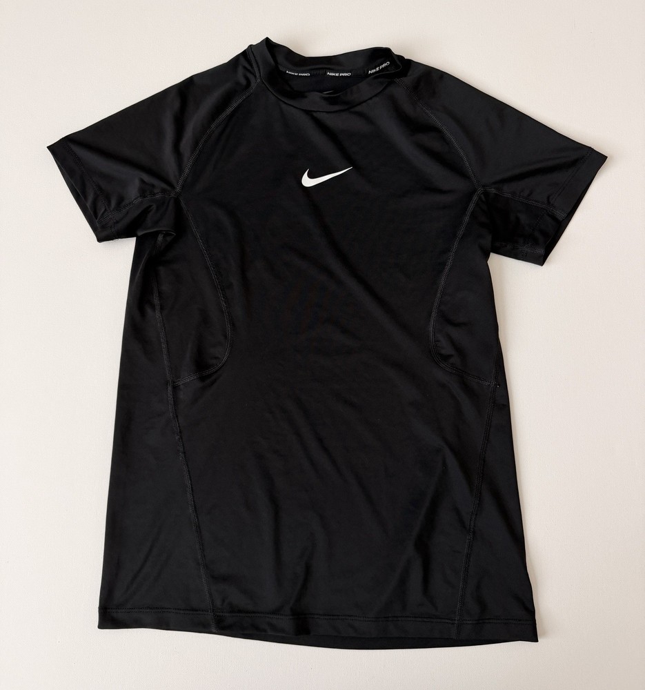 Nike Pro Shirt Kids Medium Black Dri-Fit Training Pullover Compression Sports