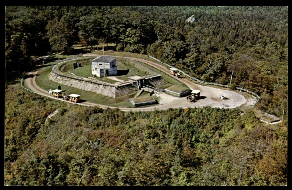 Fort Holmes Mackinac Island Michigan Aerial View 1963 L.L. Cook Chrome Postcard