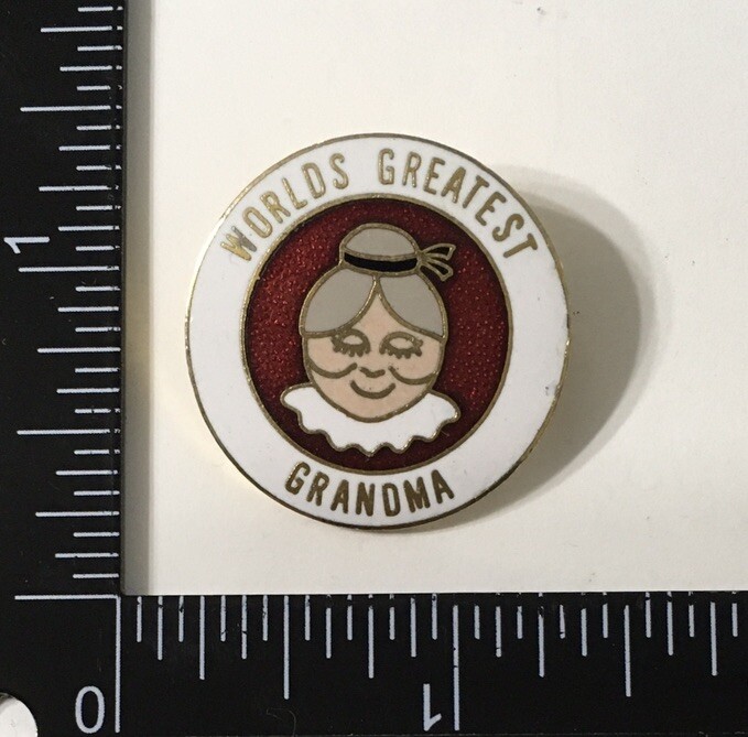 Vintage Worlds Greatest Grandma Enamel Lapel Hat Pin