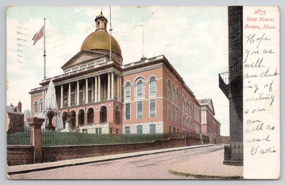 1908 Boston State House Postcard MA Printed in Germany Edwardian Era