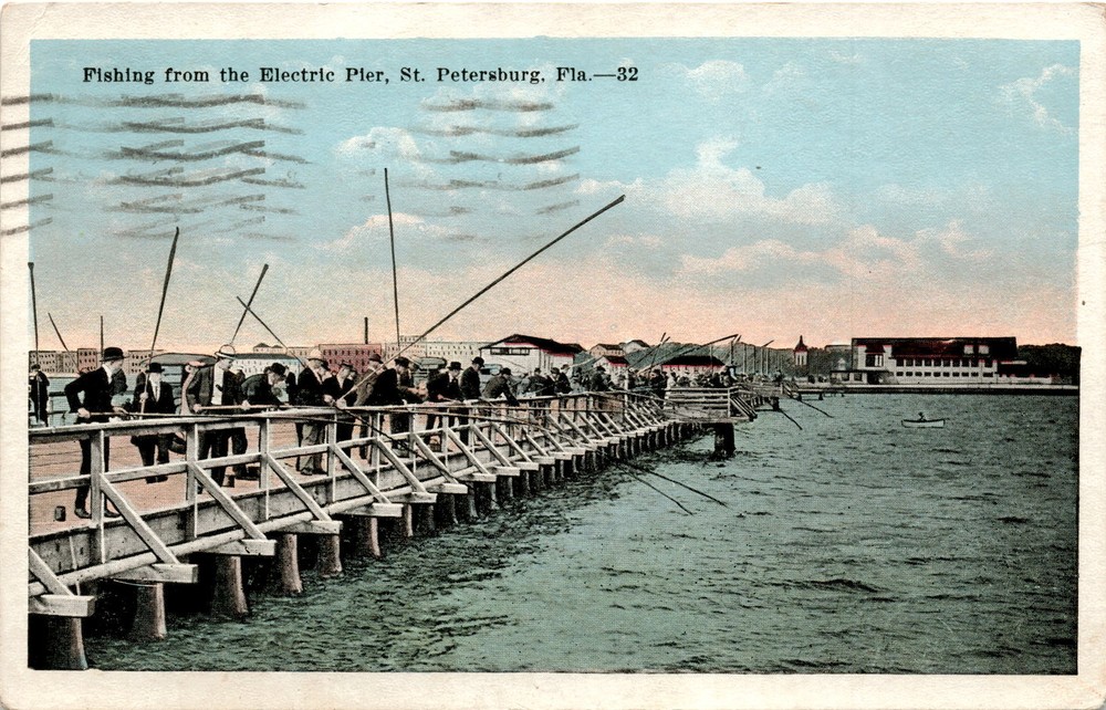 St. Petersburg, Fla, Electric Pier, Glens Falls, Jericol, Muslehas, Postcard