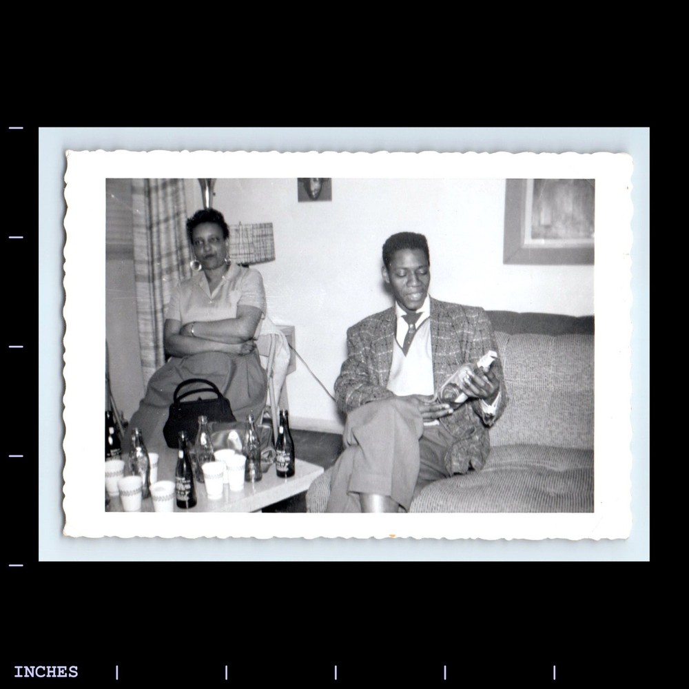 Old Vintage Photo BLACK AFRICAN AMERICAN MAN WOMAN DRINKING ALCOHOL