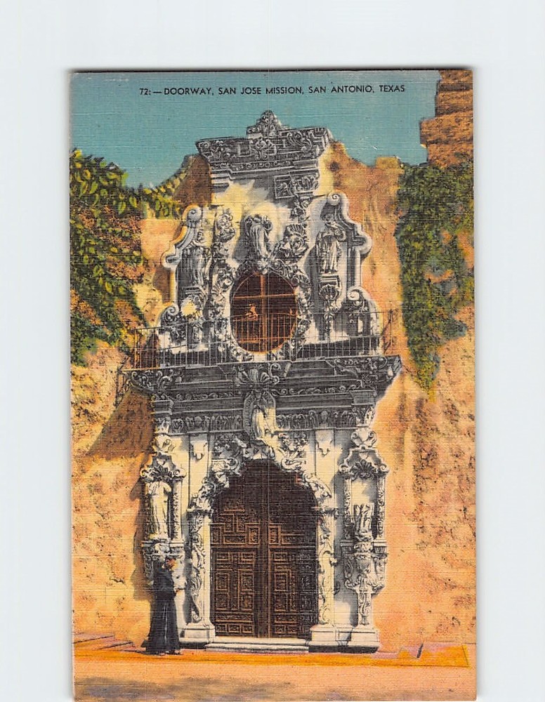 Postcard Doorway San Jose Mission San Antonio Texas USA