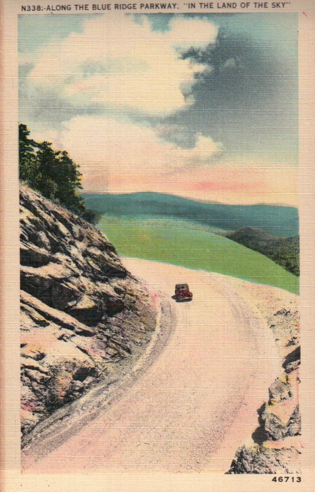 Blue Ridge Parkway Skyline Drive Virginia -- Old Vintage Standard Linen Postcard