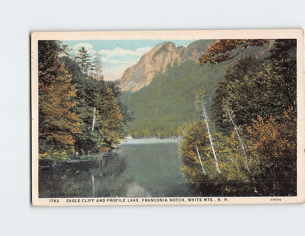Postcard Eagle Cliff and Profile Lake Franconia Notch White Mountains NH