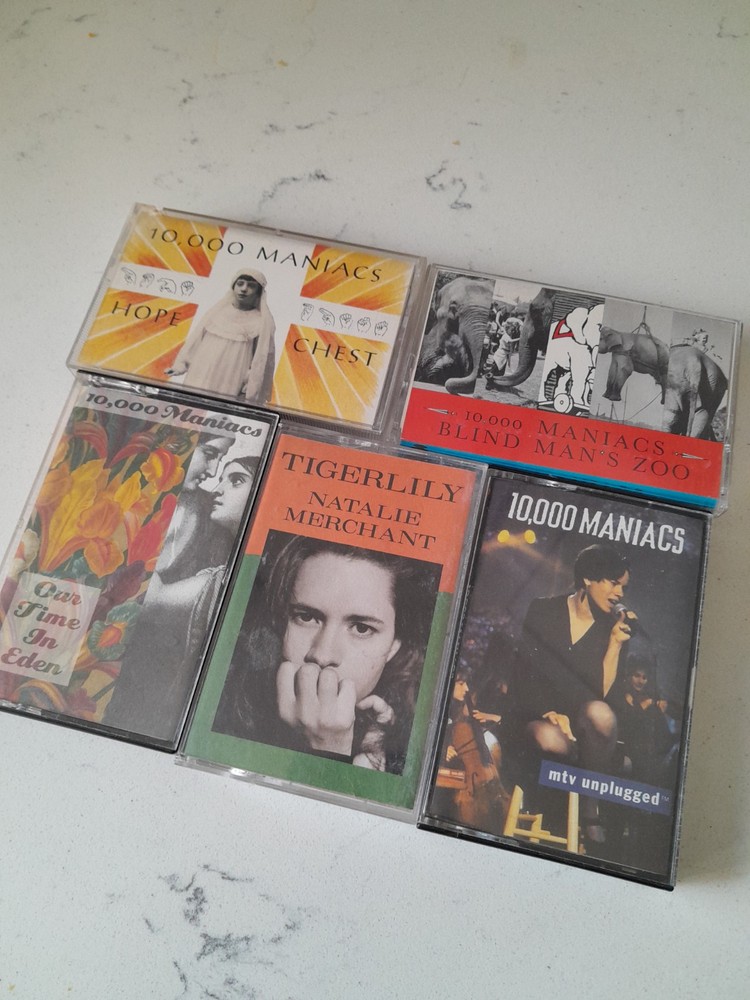 Vintage 5 Pc 10,000 Maniacs Natalie Merchant Alt Rock Indie Cassette Tape Lot