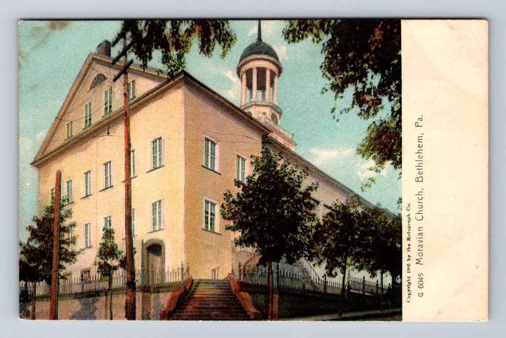 Bethlehem PA-Pennsylvania, Moravian Church, Religious Bldg. Vintage Postcard