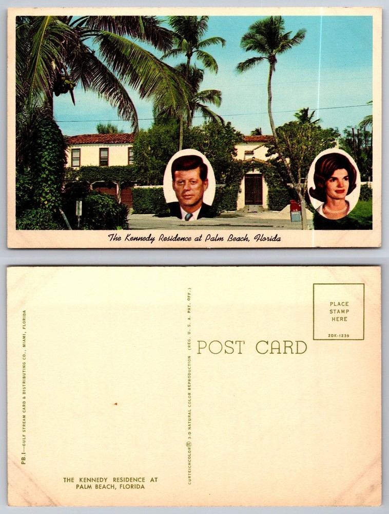JFK Jackie Kennedy Residence Palm Beach Florida Curteichcolor Postcard