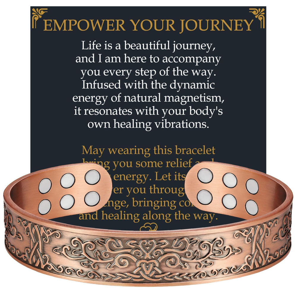 Jecanori Copper Bracelet for Men, 99.99% Pure 18 magnets, Life Tree(b)