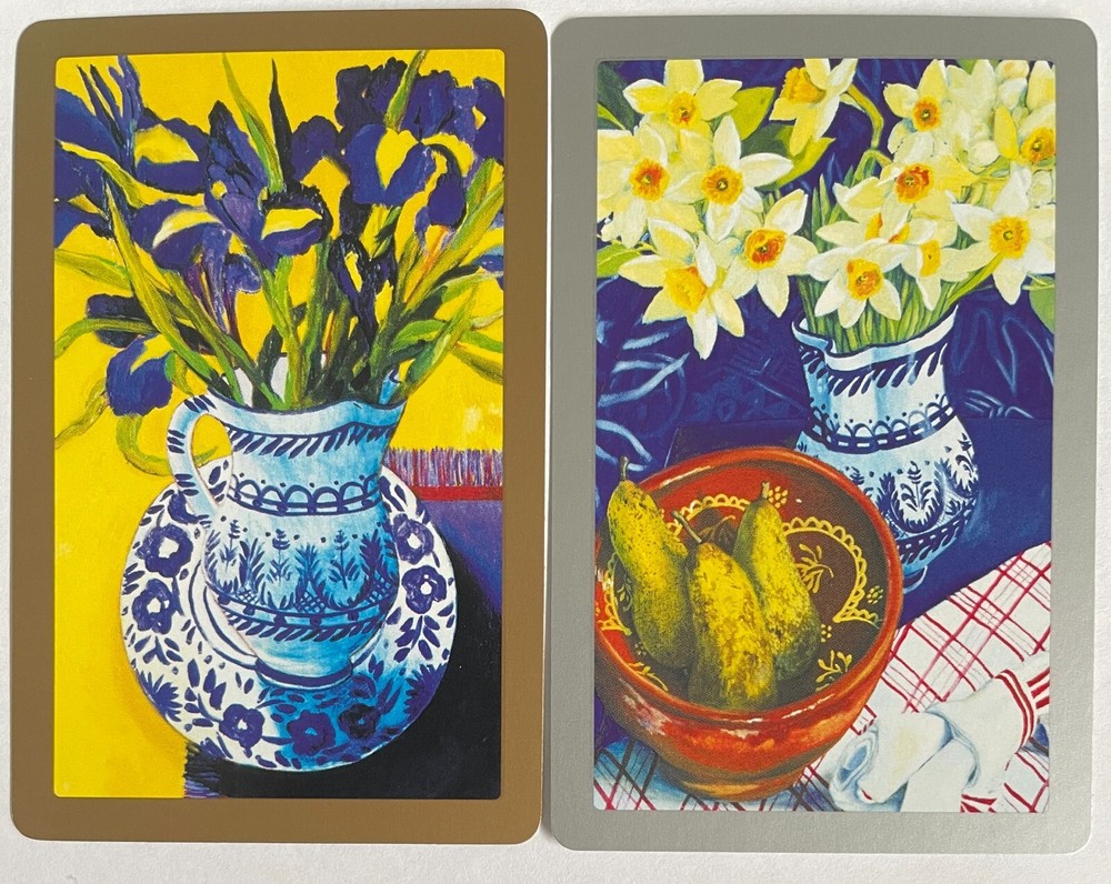 Iris Orchid FLOWER Oriental Vase Pottery Retro Artist Artwork Vintage Swap Cards