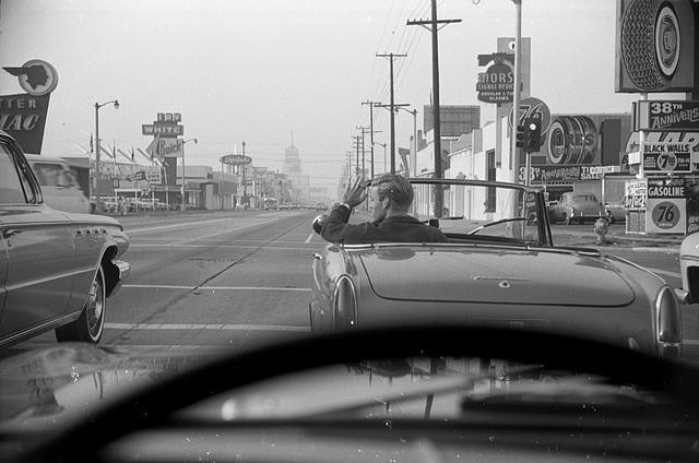 Los Angeles CA 1960s Richard Chamberlain Dr Kildare convertible boulevard