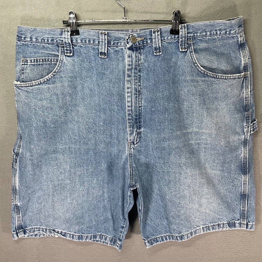 Wrangler Carpenter Shorts Mens 44 Blue Denim Workwear Light Wash