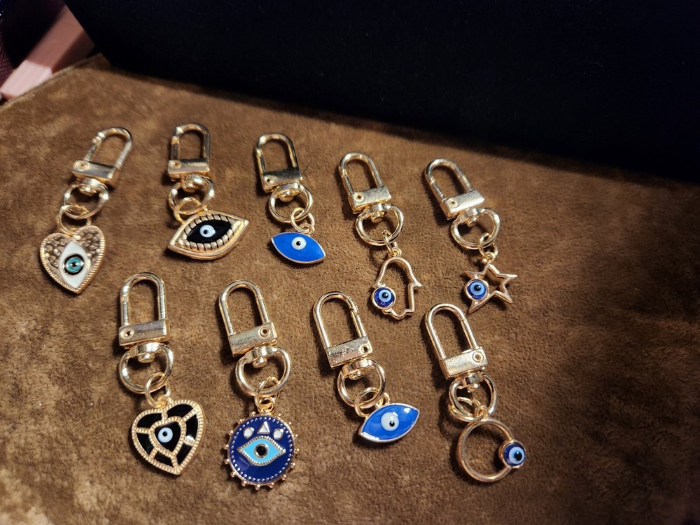 Evil Eye Purse Charms Set of 3 for Protection & Style
