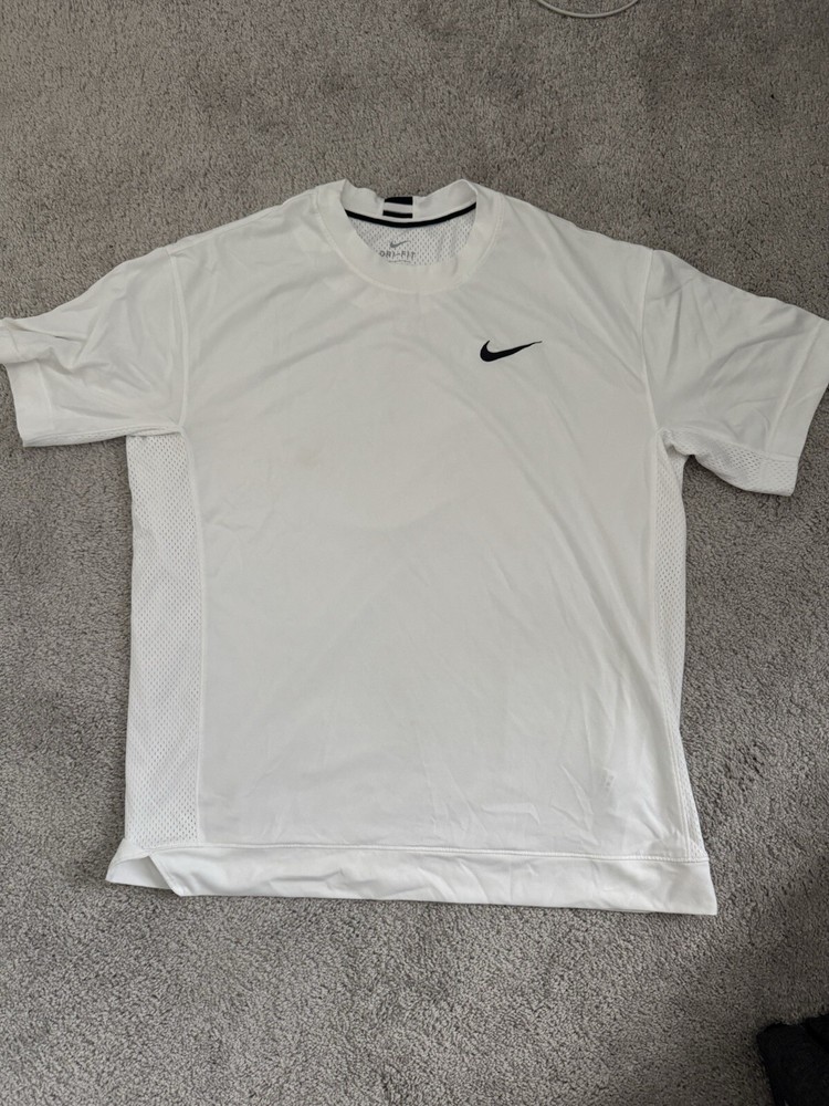 NIKE Men's Dri-Fit White Tee Shirt- Large