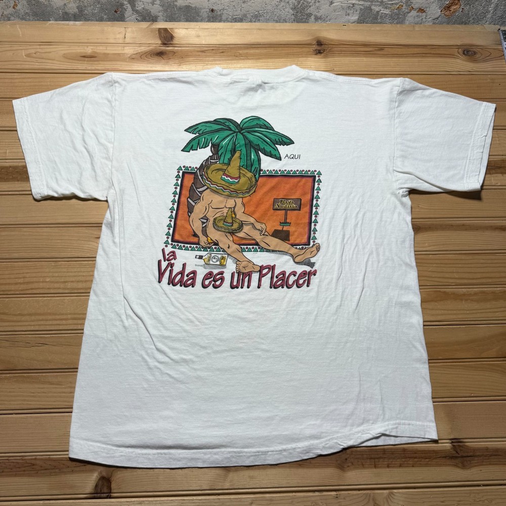 Vintage 90s Manzanillo Nude Beach Playa Nudista Mexico Funny Souvenir Shirt XL