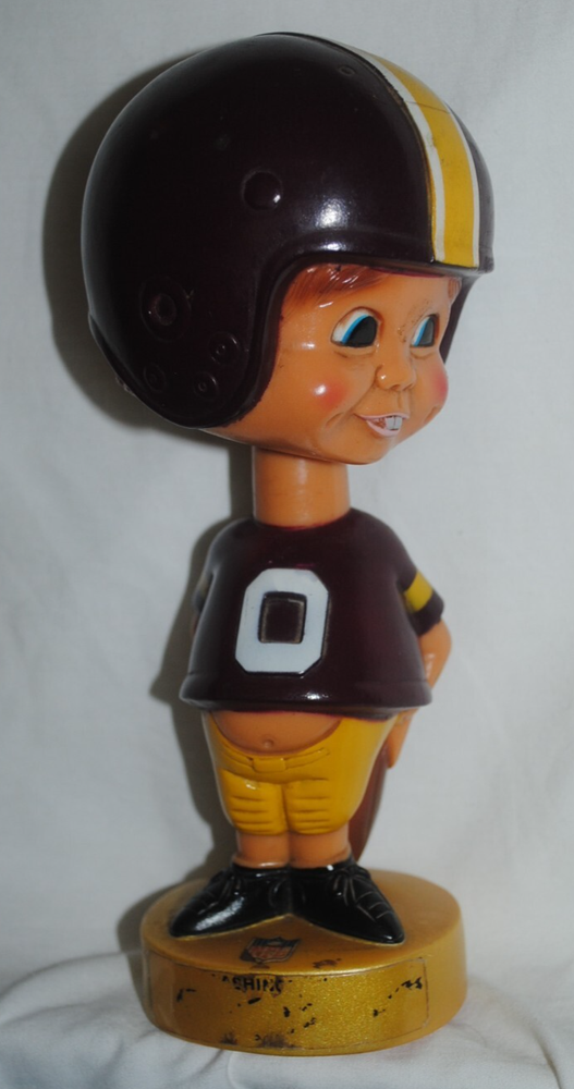 Washington Redskins vintage plastic bobblehead, 1975, STICKER MISSING