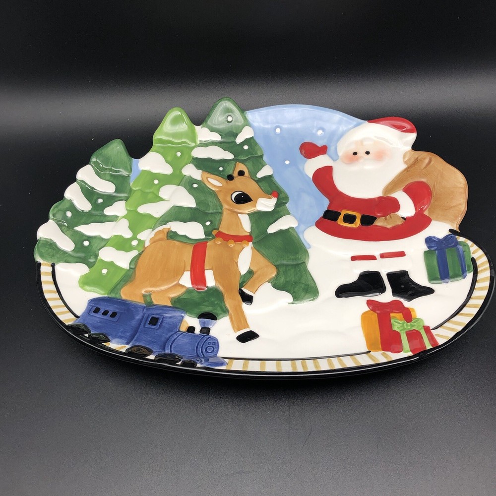 LENOX New Rudolph the Red Nose Reindeer Christmas Holiday Canape Serving Plate