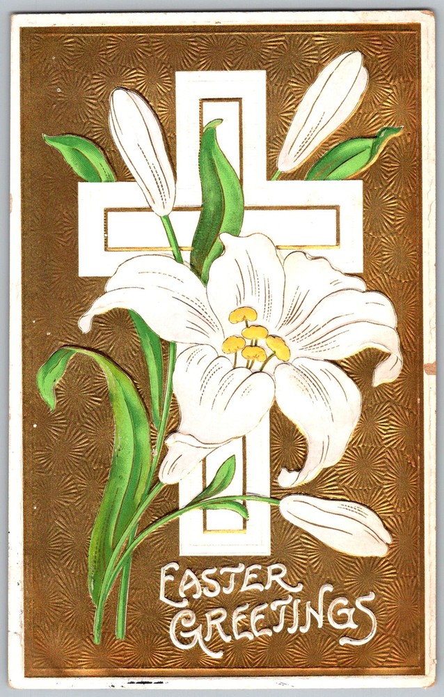 Antique Postcard Easter Lily Cross Denver, CO 1910s