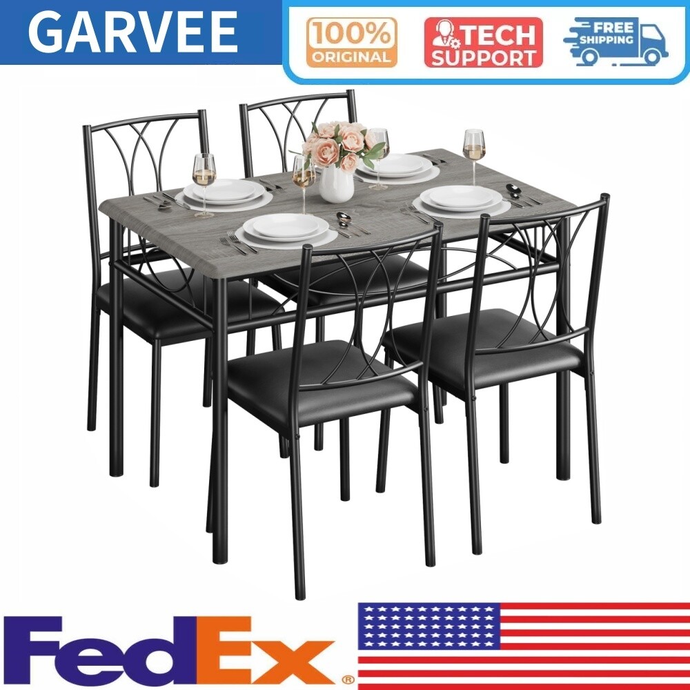 5 Piece Kitchen Dining Room Table Set for 4 with Chairs Dining Table with Chairs