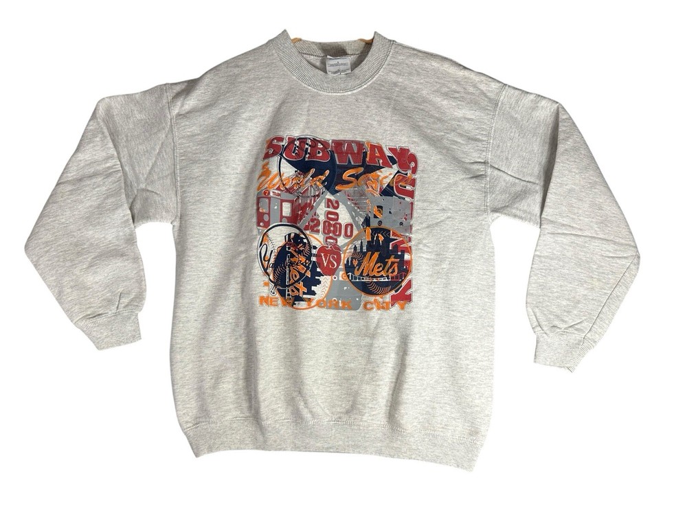 Vintage Gildan Yankees vs Mets Subway Series Pullover Sweatshirt Mens Large  