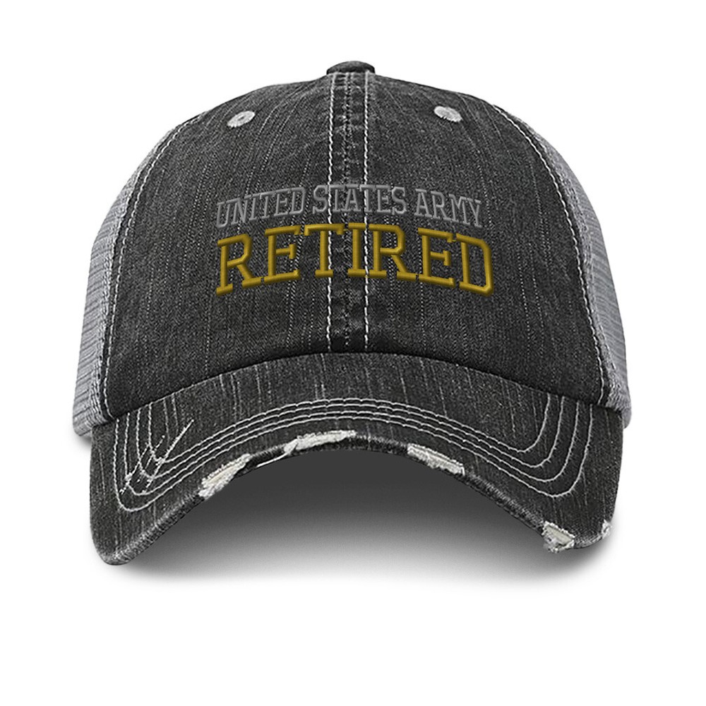 Soft Mesh Trucker Hats for Men & Women United States Army Retired A Cotton