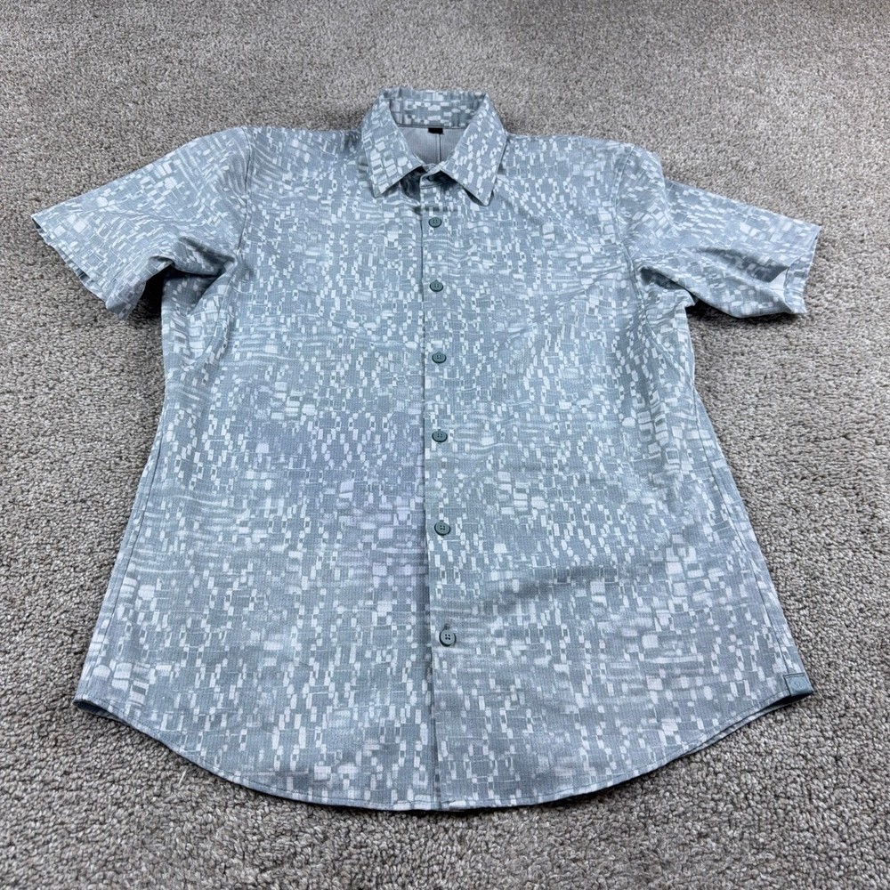 Lululemon Shirt Mens Medium Blue Wovenair Airing Easy Button Up Breathable 1
